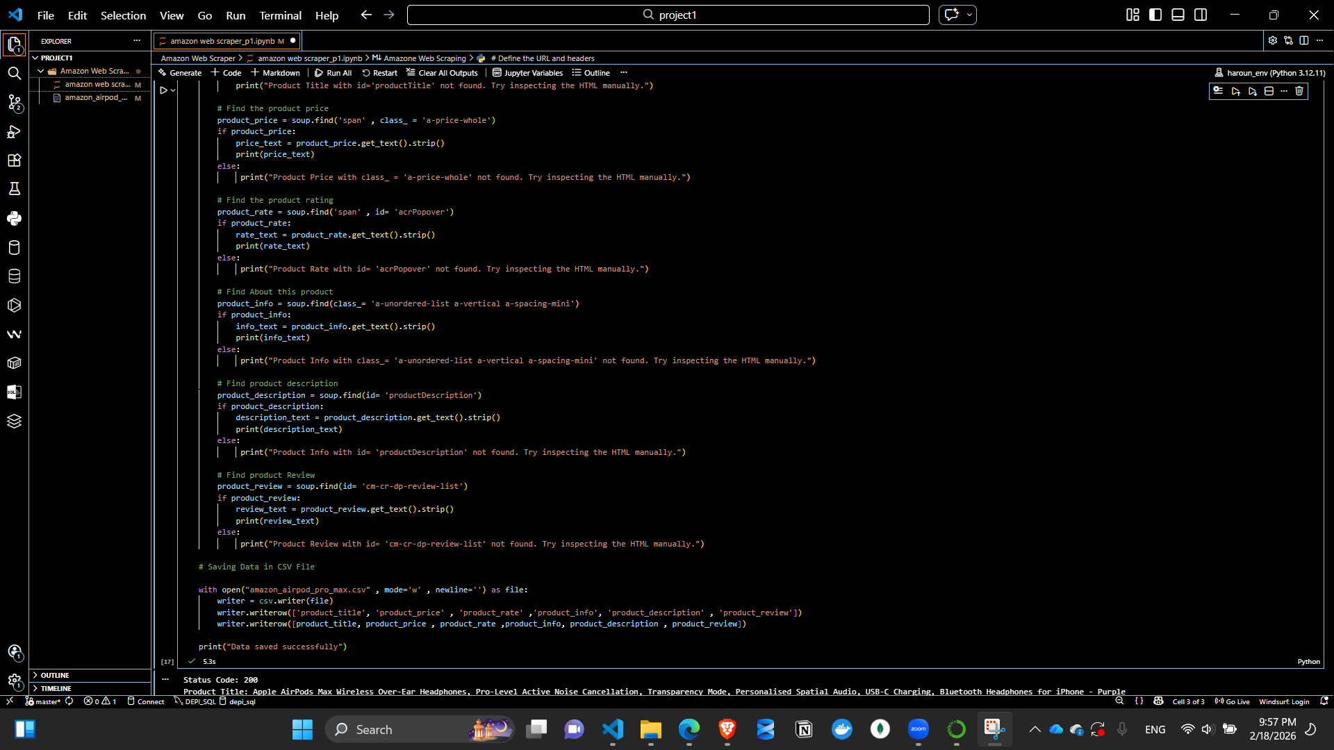 Amazon Scraper Output 2