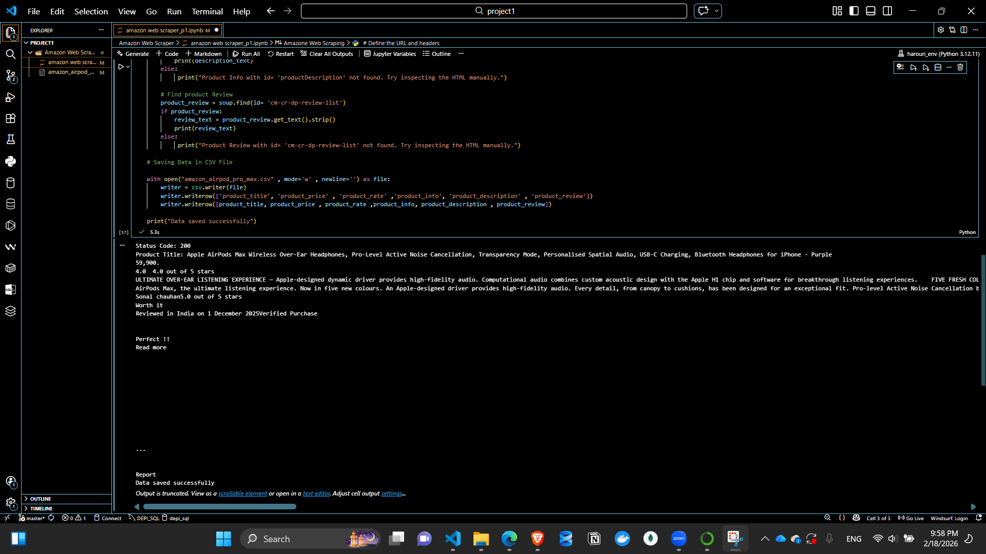 Amazon Scraper Output 2